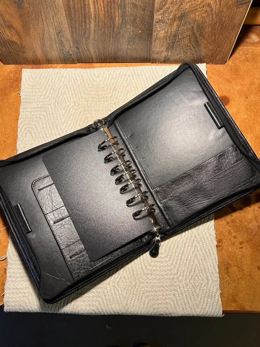 Franklin Covey Classic Leather Planner Binder Organizer Black Brown Made in USA